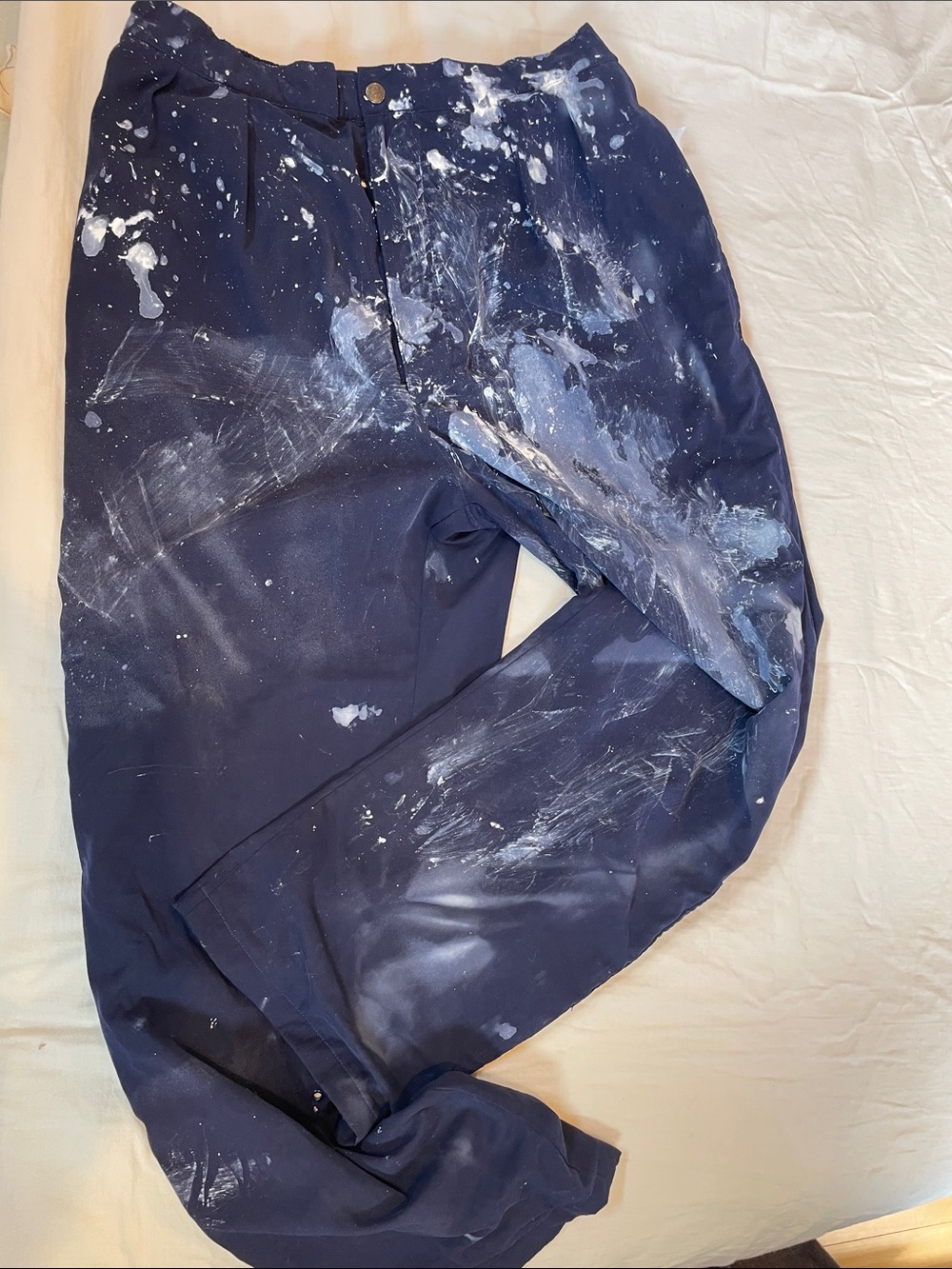 Men's Navy Paint-Splatter Snow board/ski  Pants